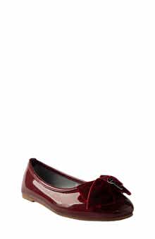 Kids' Patent Flat with Velvet Bow