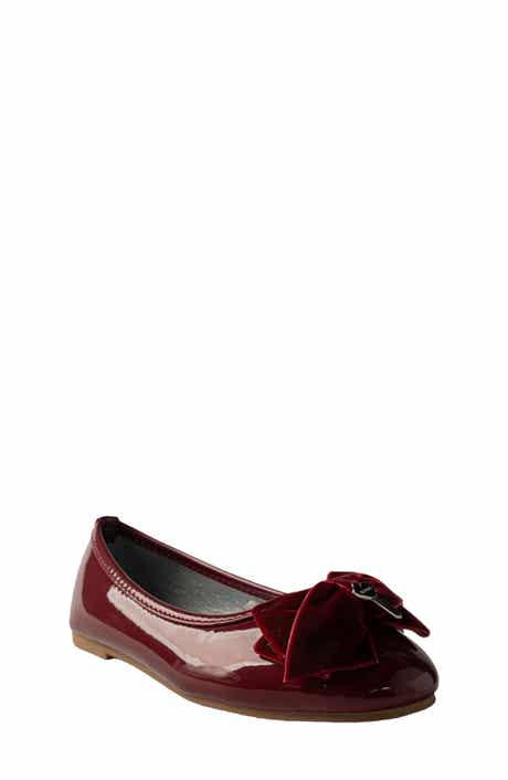 Kids' Patent Flat with Velvet Bow