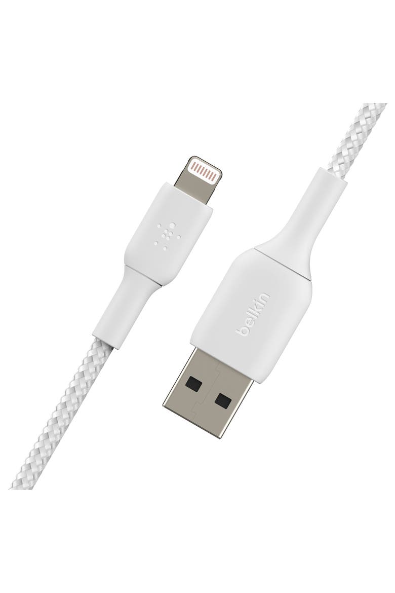 Braided 3.3 Ft. USB-A to LTG Charging Cable, Main, color, WHITE