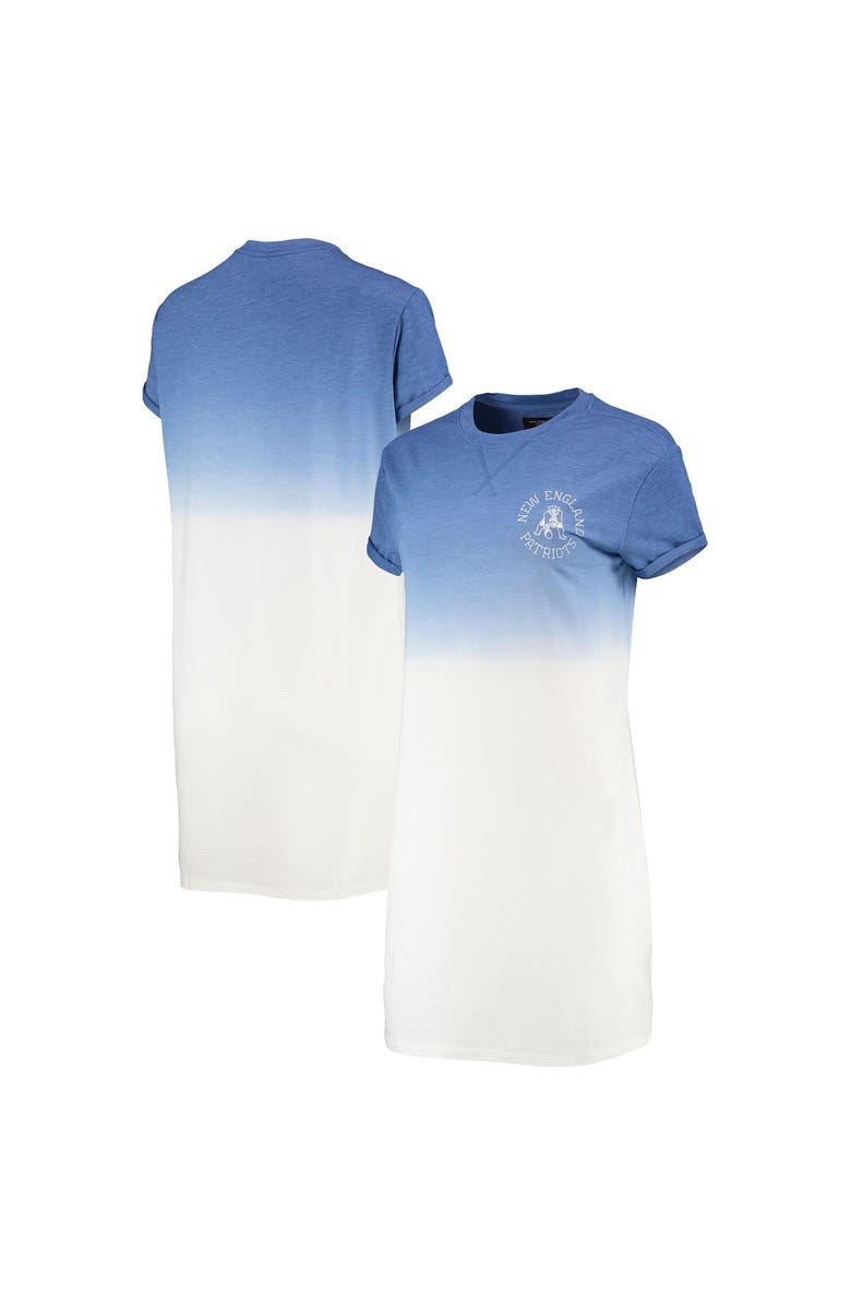 Junk Food Women's Junk Food Heathered Royal/White New England Patriots Ombre Tri-Blend T-Shirt Dress, Alternate, color, Heather Royal
