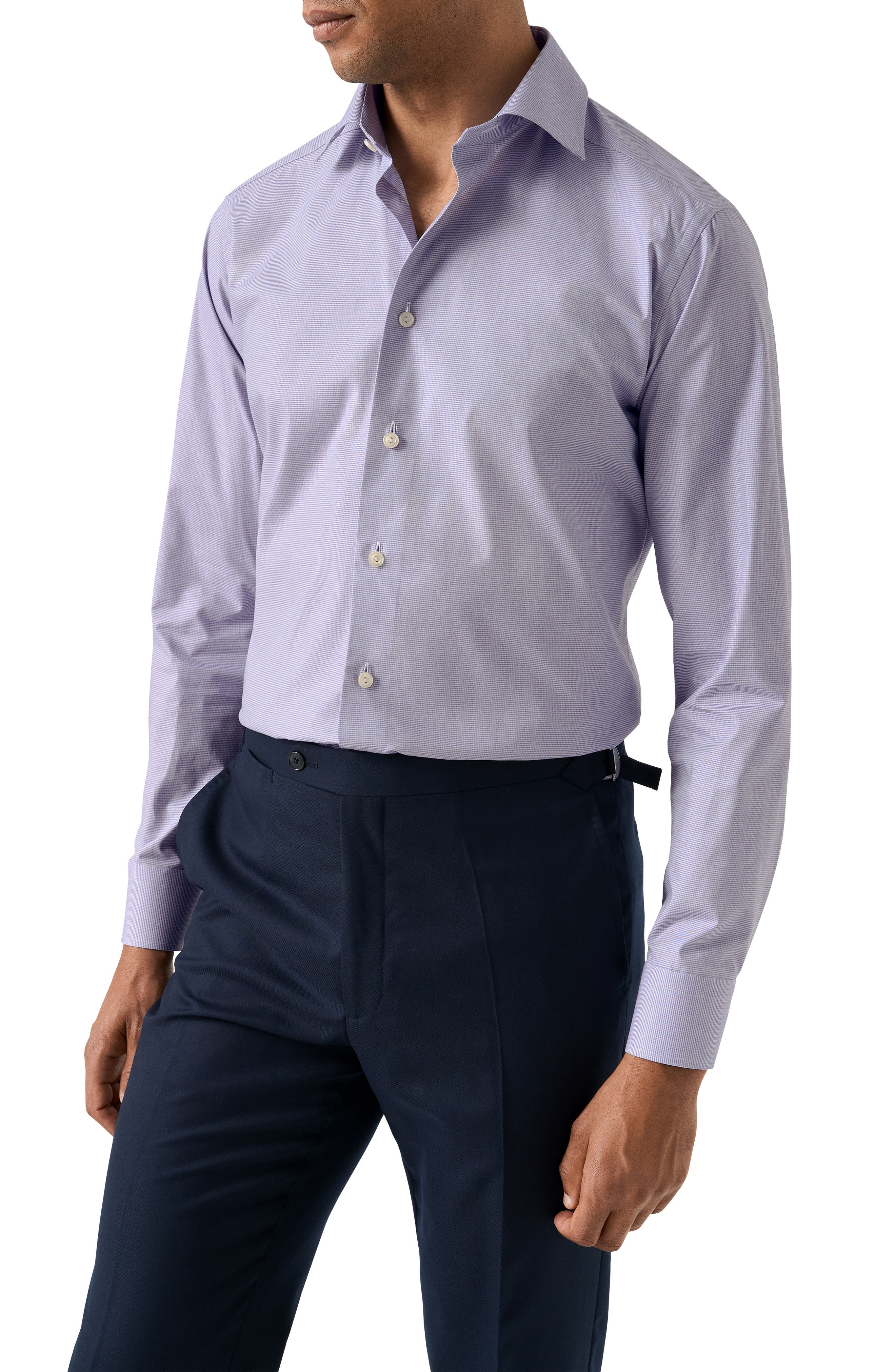 Eton Slim Fit Microcheck Shirt