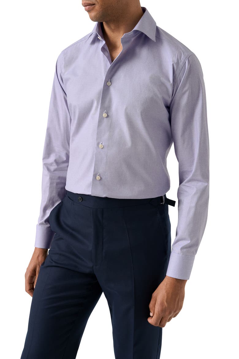 Slim Fit Microcheck Shirt, Main, color, MEDIUM PURPLE