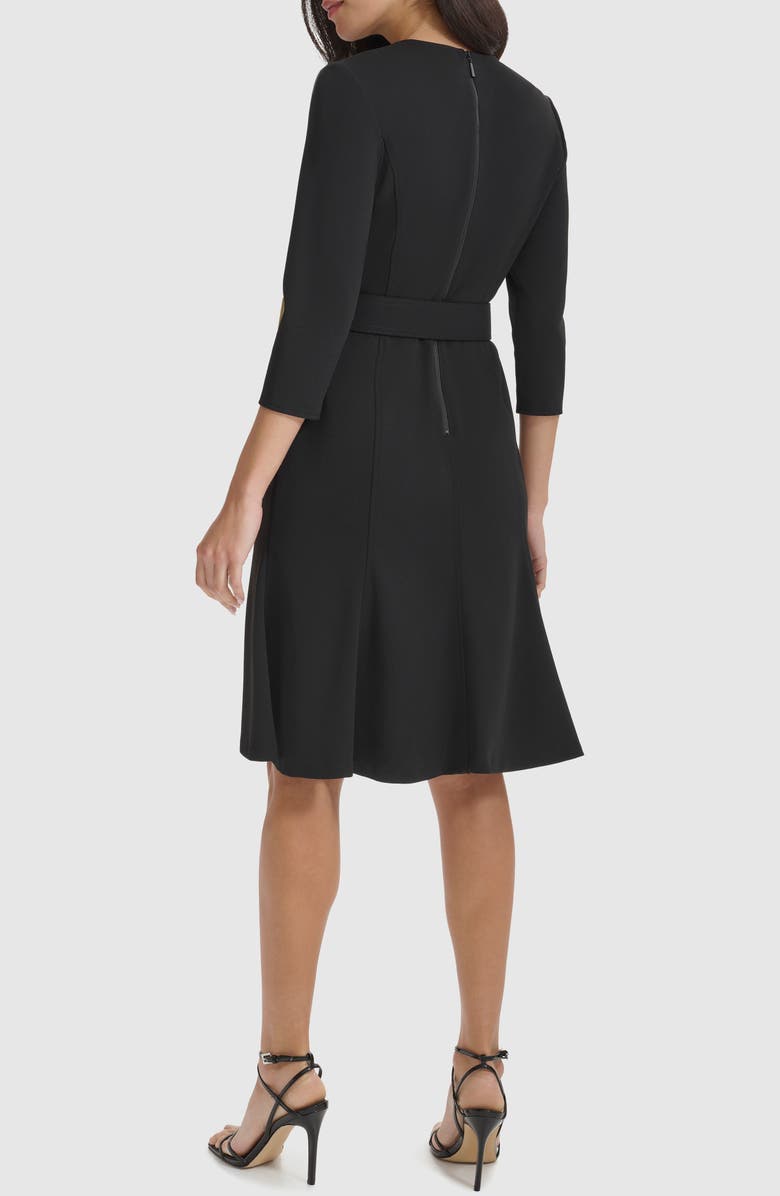 Calvin Klein Belted A-Line Dress, Alternate, color, 