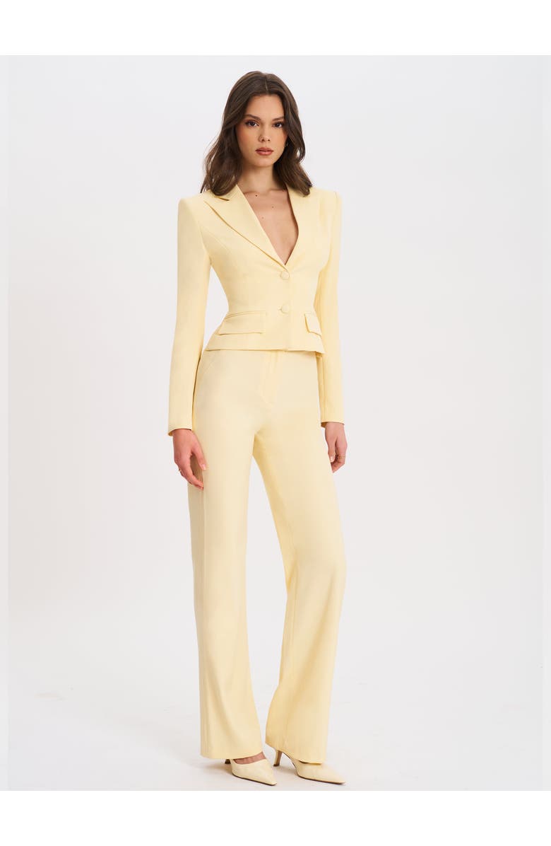 Miss Circle Quinne Tailored Business Casual Slim Blazer, Alternate, color, Yellow