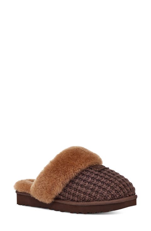 Cozy Knit Genuine Shearling Slipper (Women)