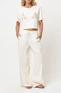 LSPACE At Your Leisure Linen Blend Cover-Up Pants
