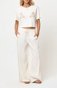 LSPACE At Your Leisure Linen Blend Cover-Up Pants