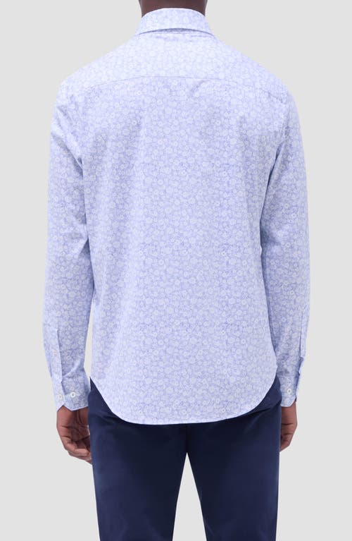 Bugatchi Devon Ooohcotton® Floral Button-up Shirt In Blue