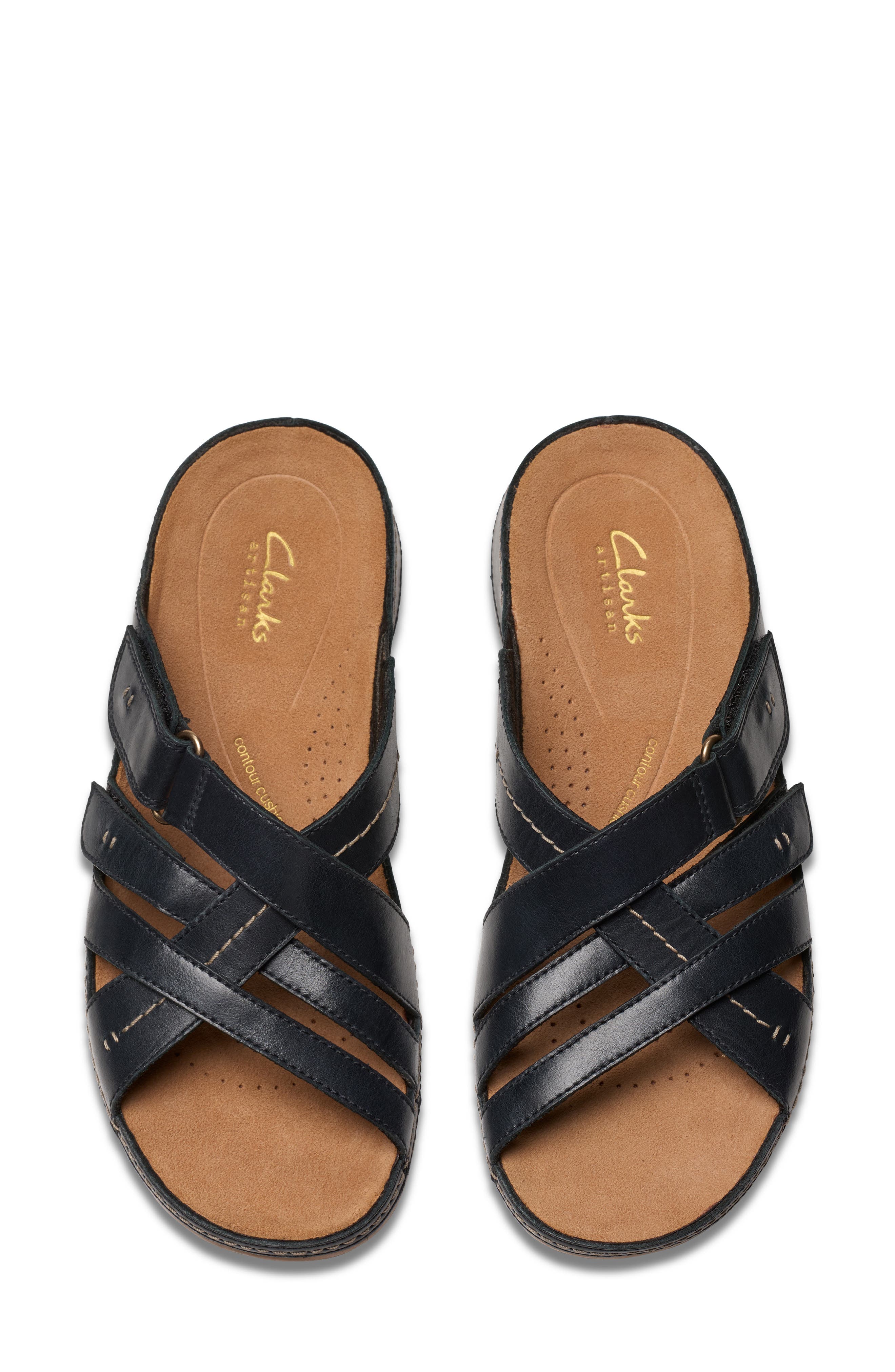 Clarks<sup>®</sup> Cecily Slide Sandal, Alternate, color, Black Leather