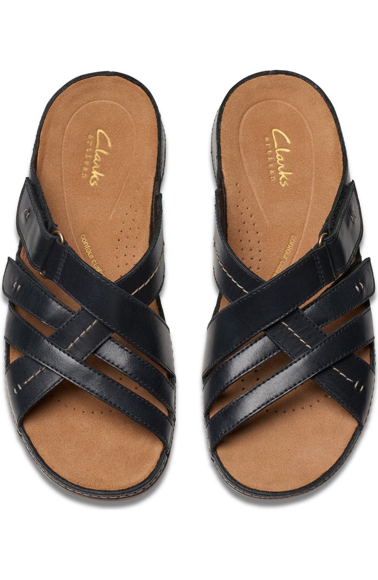 Clarks<sup>®</sup> Cecily Slide Sandal, Alternate, color, Black Leather