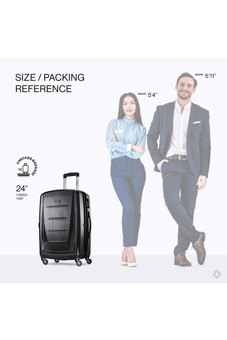Winfield 2 Hardside Expandable 24" Medium Checked Spinner Luggage, Alternate, color, Brushed Anthracite