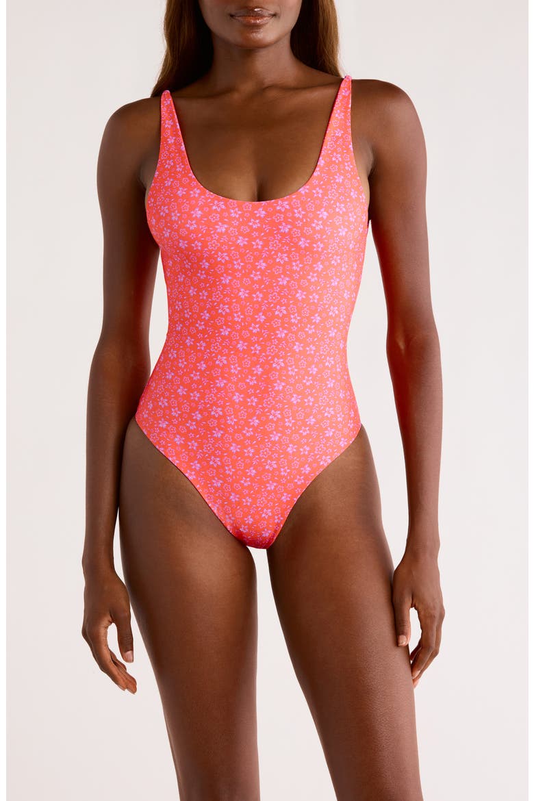 Cheeky One-Piece Swimsuit, Main, color, KISS ME
