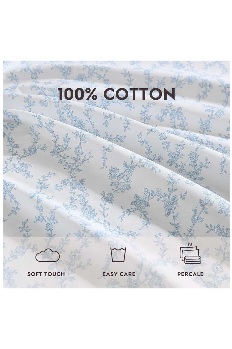 Victoria 4-Piece Cotton Sheet Set, Alternate, color, BLUE