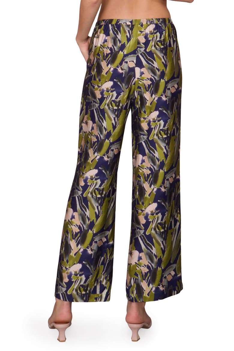 Floral Print Ankle Pants, Alternate, color, NAVY MULTI
