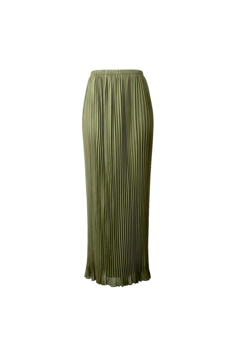 Rue Pleated Skirt, Main, color, Green / Brown