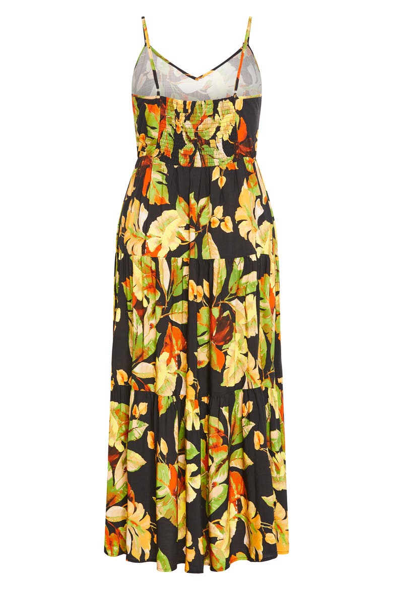 Oasis Maxi Sundress, Alternate, color, FOLIAGE LEAVES PRINT