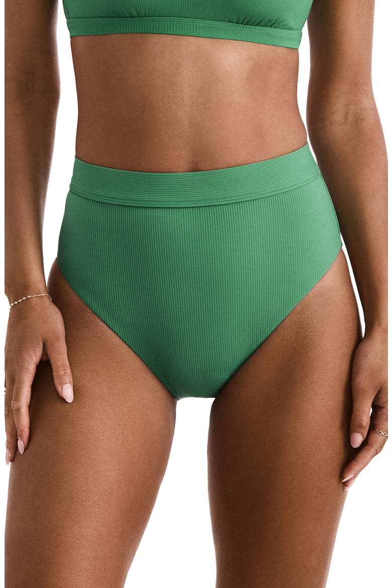 Brooke High Waist Bikini Bottoms, Main, color, SAGE