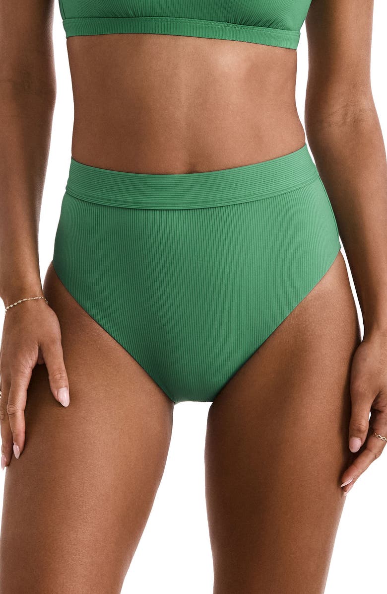 Mimi Flamingo Brooke High Waist Bikini Bottoms, Main, color, Sage