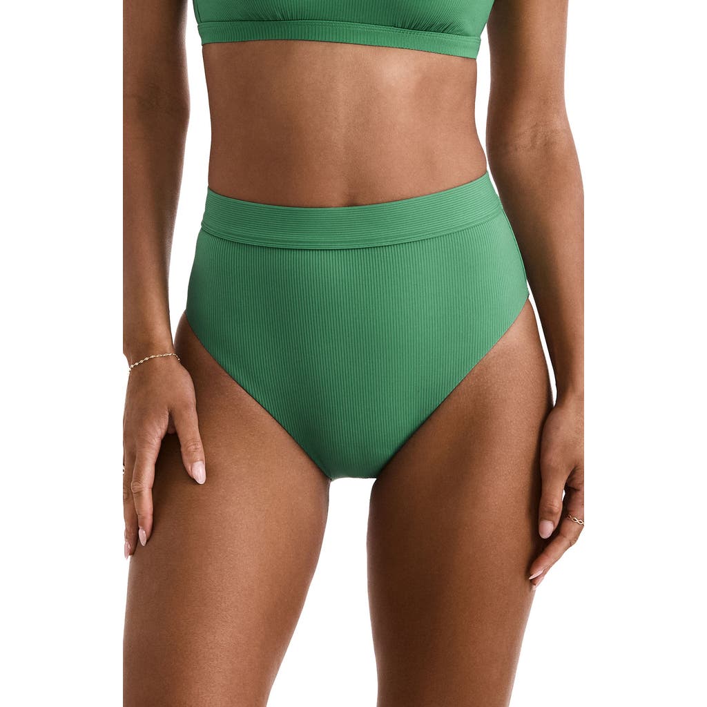 Mimi Flamingo Brooke High Waist Bikini Bottoms In Green
