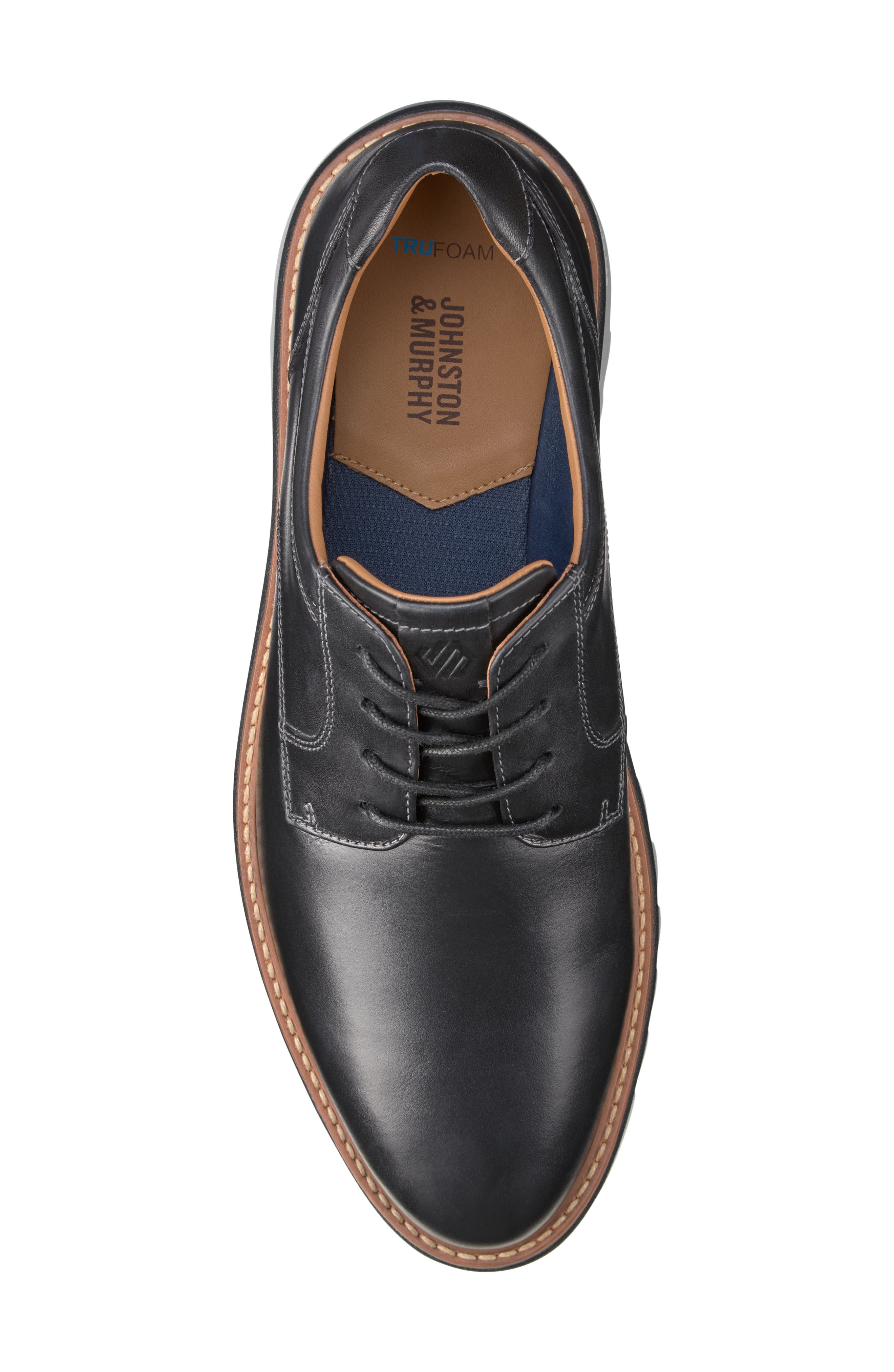 Johnston & Murphy Braydon Plain Toe Derby, Alternate, color, Black Full Grain
