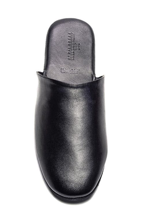 Anthony Veer Clark House Mens R Leather Slide Slippers In Black
