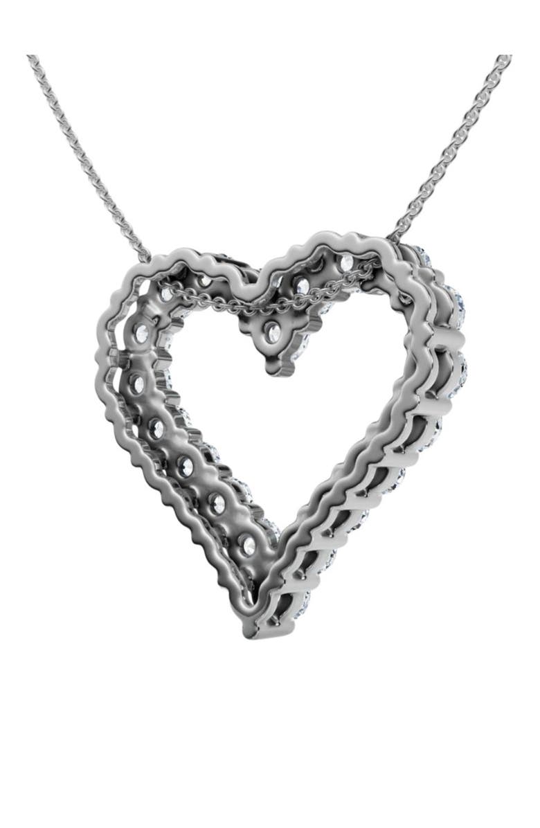 Bliss Diamond 1Ct Diamond Heart Pendant 14k Gold Lab Grown 3/4" Tall Necklace, Alternate, color, 14K White Gold