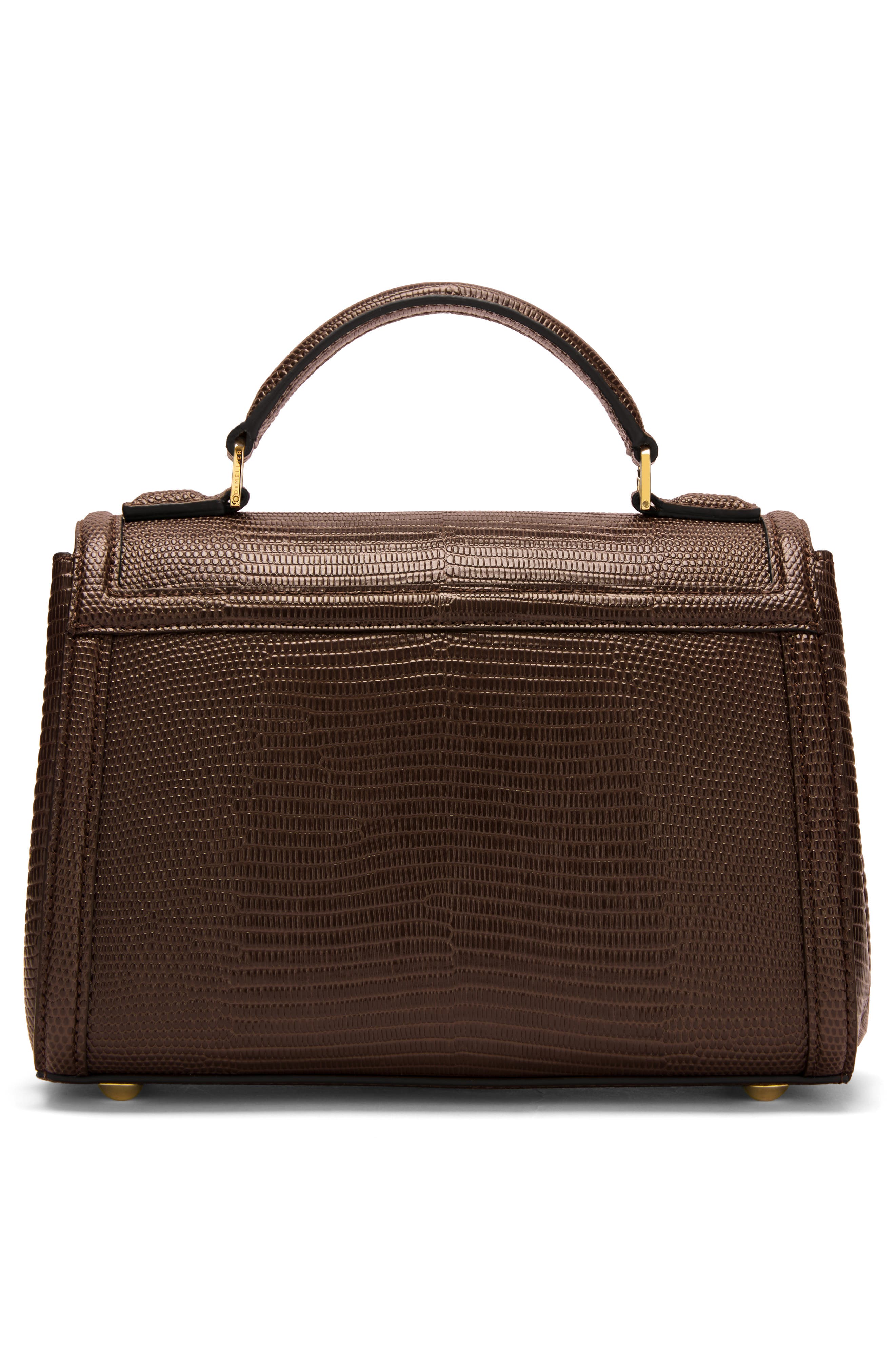 DeMellier Paris Lizard Embossed Leather Top Handle Bag, Alternate, color, 