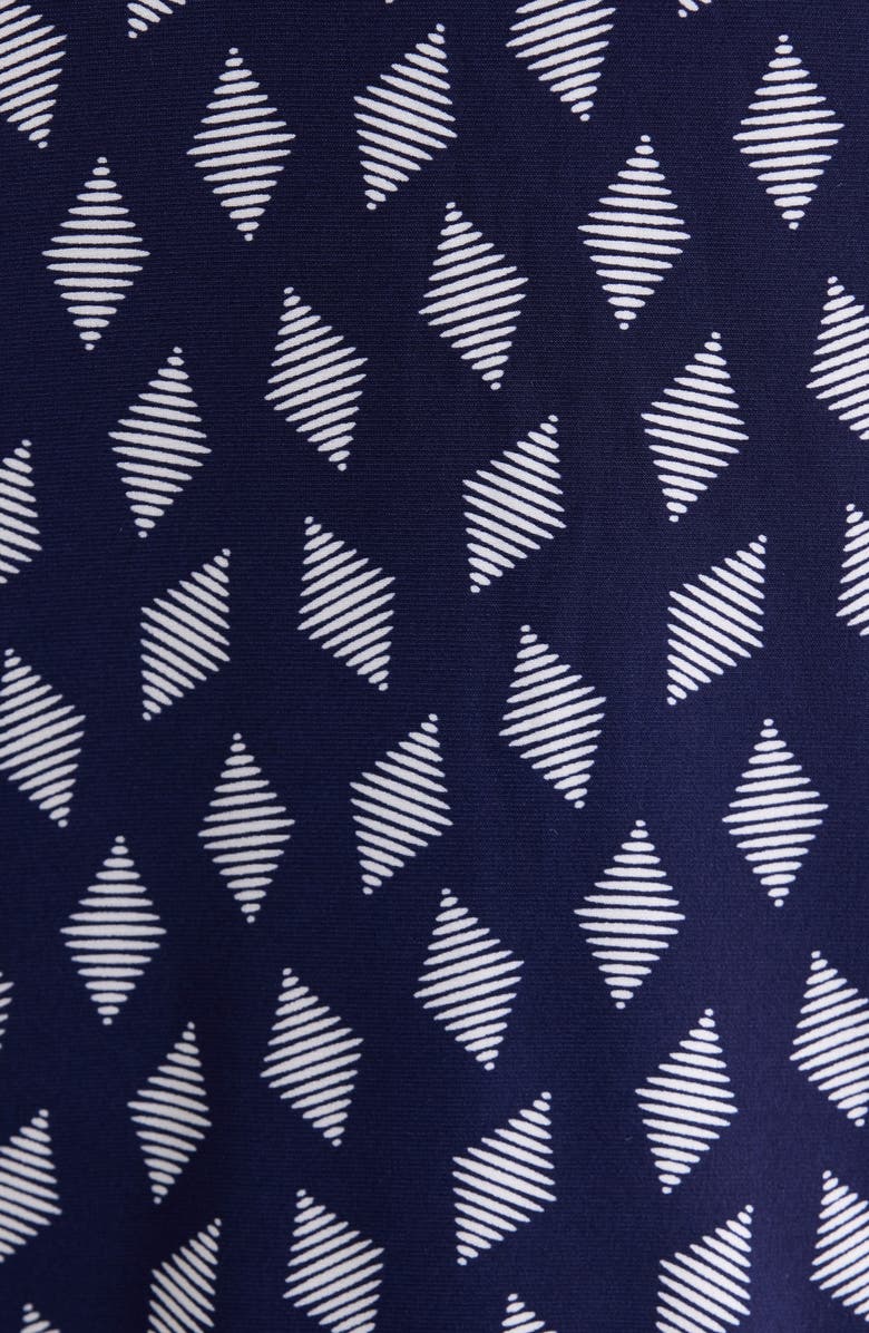 AK ANNE KLEIN Geometric Print Half Placket Shirt, Alternate, color, 