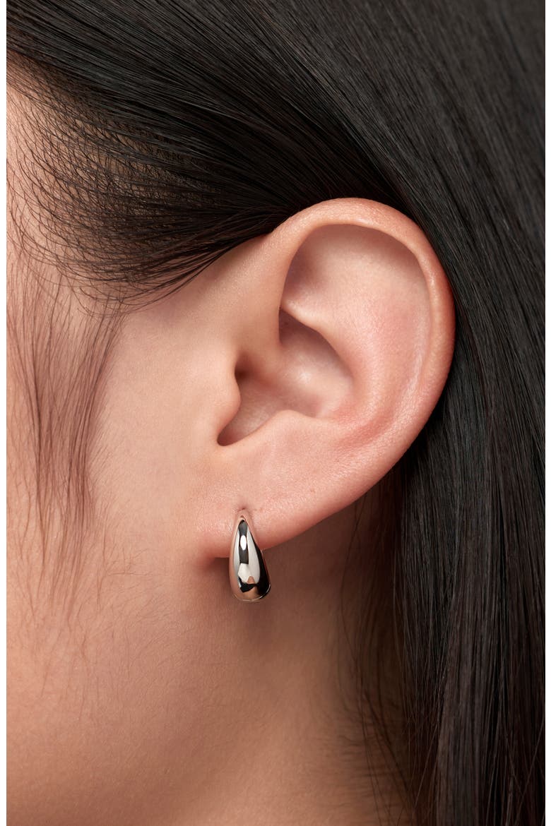 Nate Teardrop Hoop Earrings, Alternate, color, SILVER
