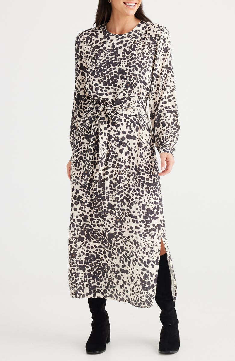 Brave+True Turning Point Print Long Sleeve Maxi Dress, Alternate, color, Element