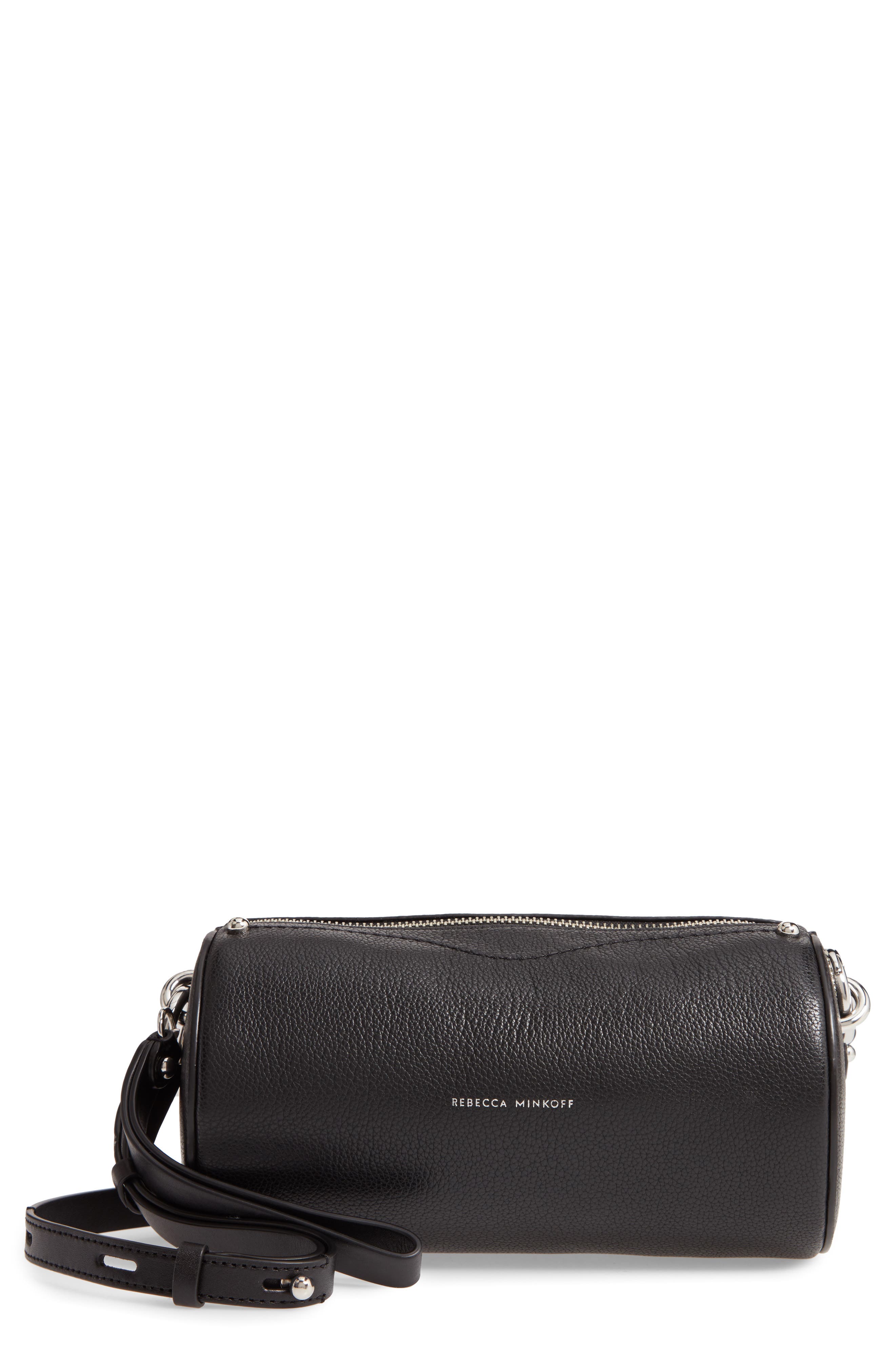 Rebecca Minkoff Leather Barrel Crossbody Bag, Main, color, 