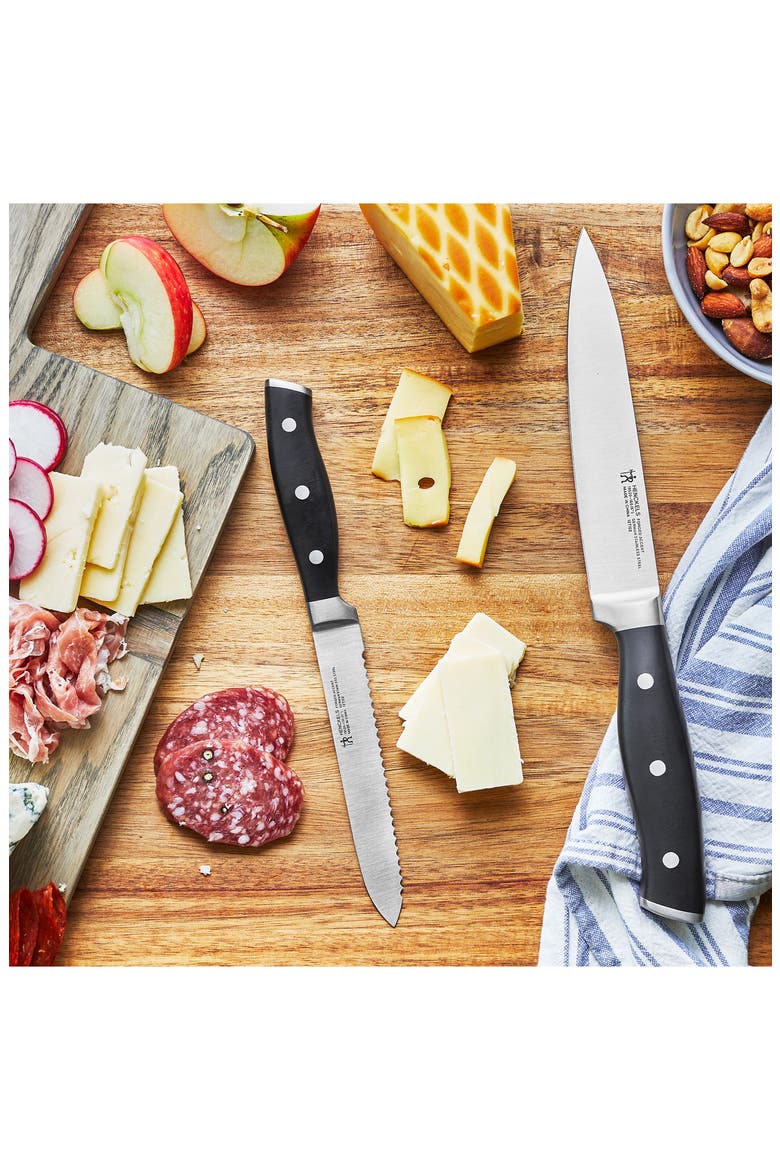 Forged Accent Serrated Utility & Chef's Knife Set, Alternate, color, BLACK