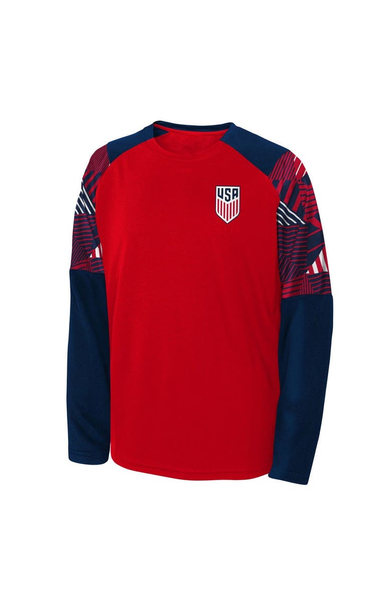 Outerstuff Youth Red/Blue Team USA Gridiron Raglan Long Sleeve T-Shirt, Alternate, color, 