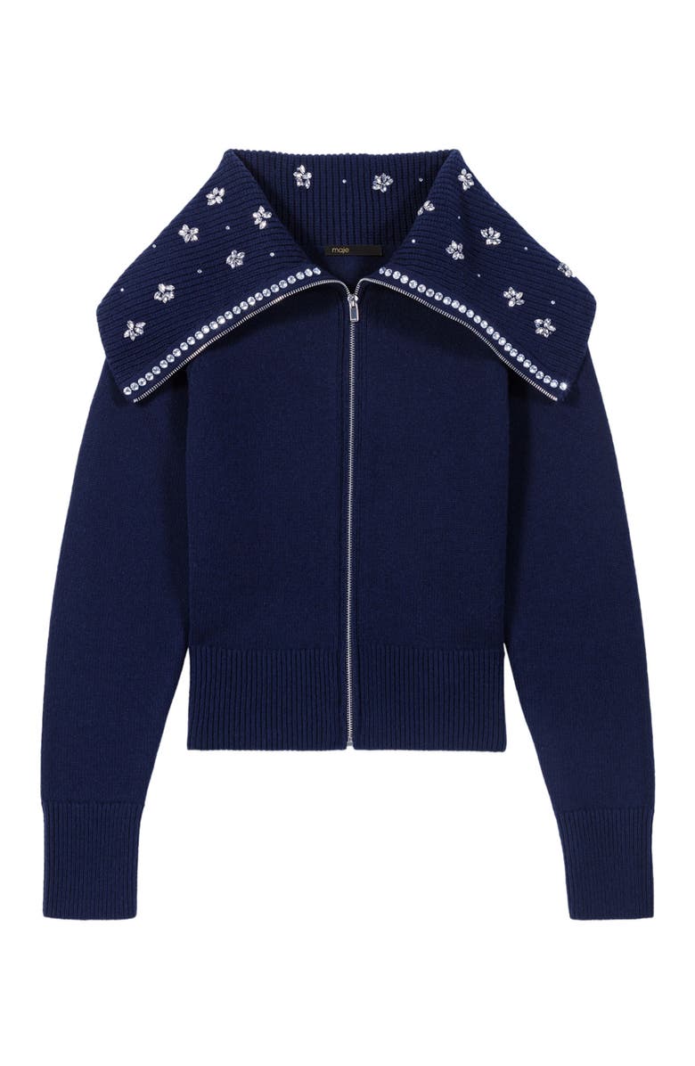 maje Cardigan with jewellery neck, Alternate, color, 