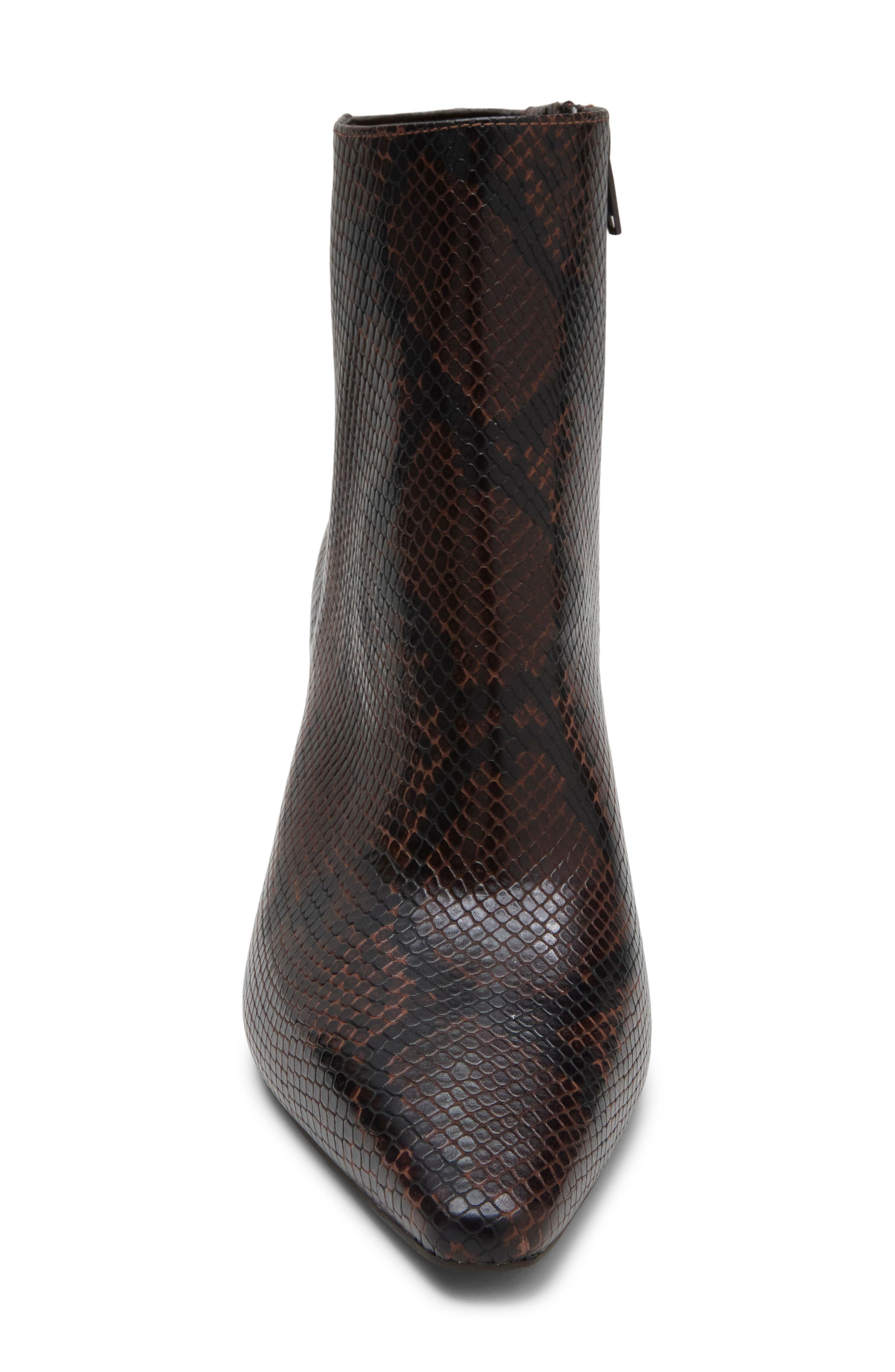 Kelsey Block Heel Bootie, Alternate, color, BROWN BLACK SNAKE