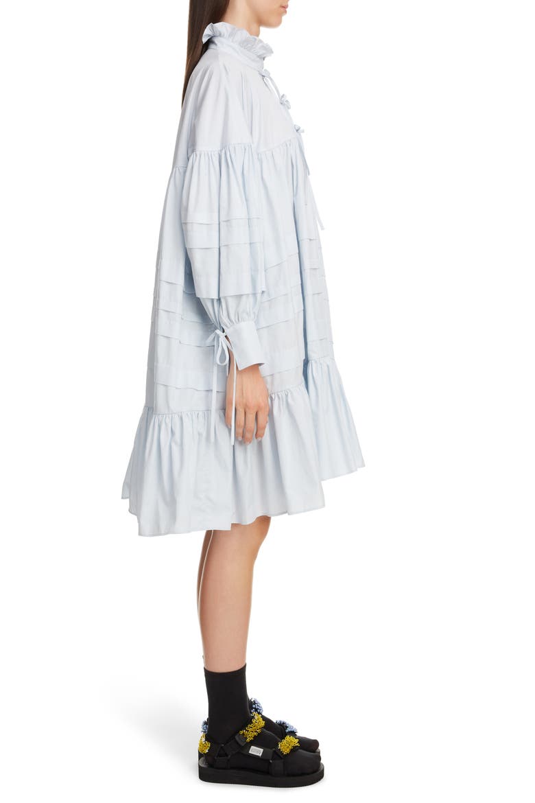 Macy Pleated Long Sleeve Shirtdress, Alternate, color, LIGHT BLUE