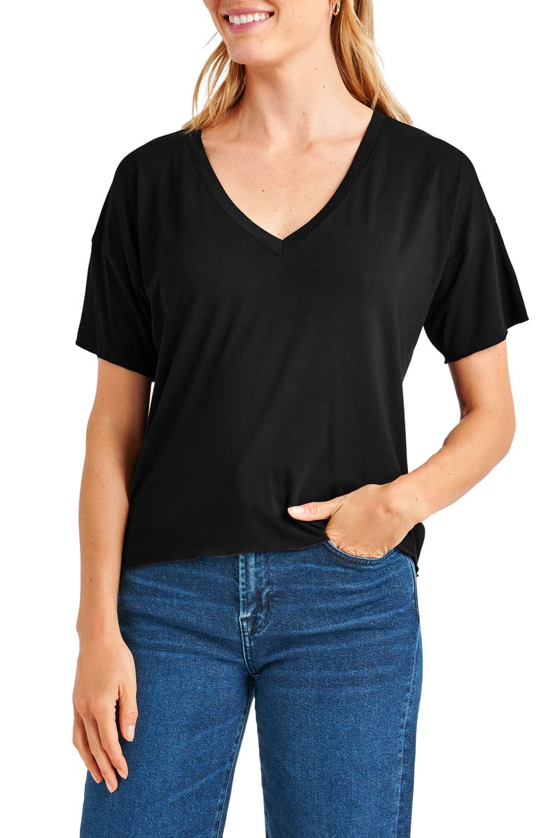 Splendid V-Neck Short Sleeve Tee, Main, color,