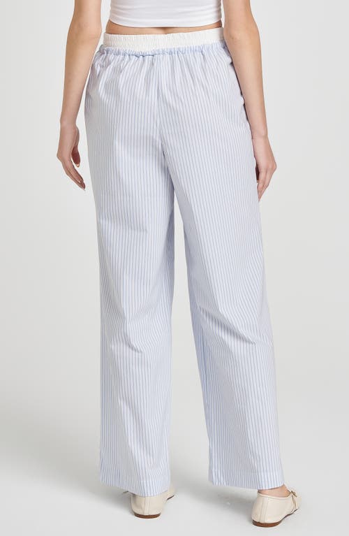 WAYF WAYF RIVER STRIPE COTTON BLEND DRAWSTRING PANTS 