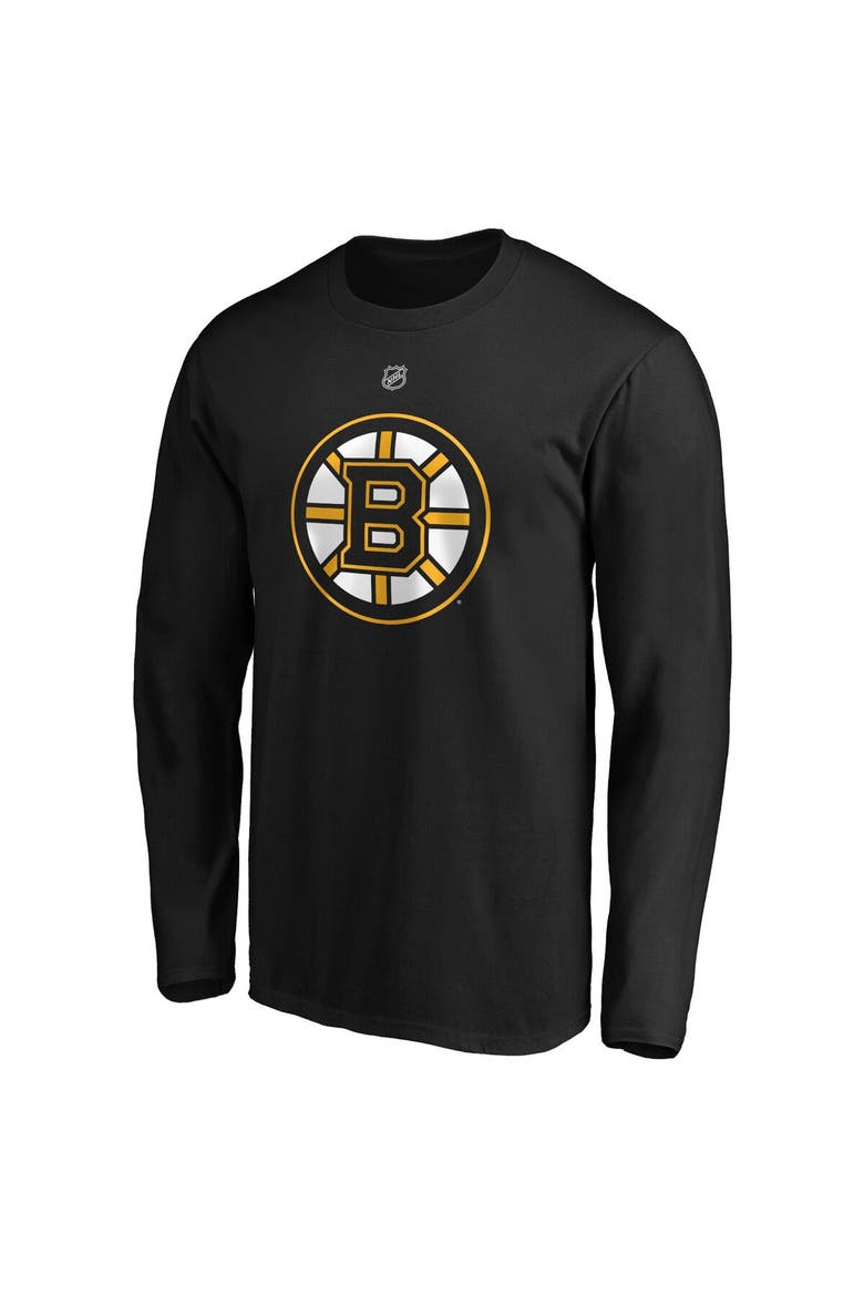 Men's Fanatics Branded David Pastrnak Black Boston Bruins Authentic Stack Name & Number Long Sleeve T-Shirt, Alternate, color, Black