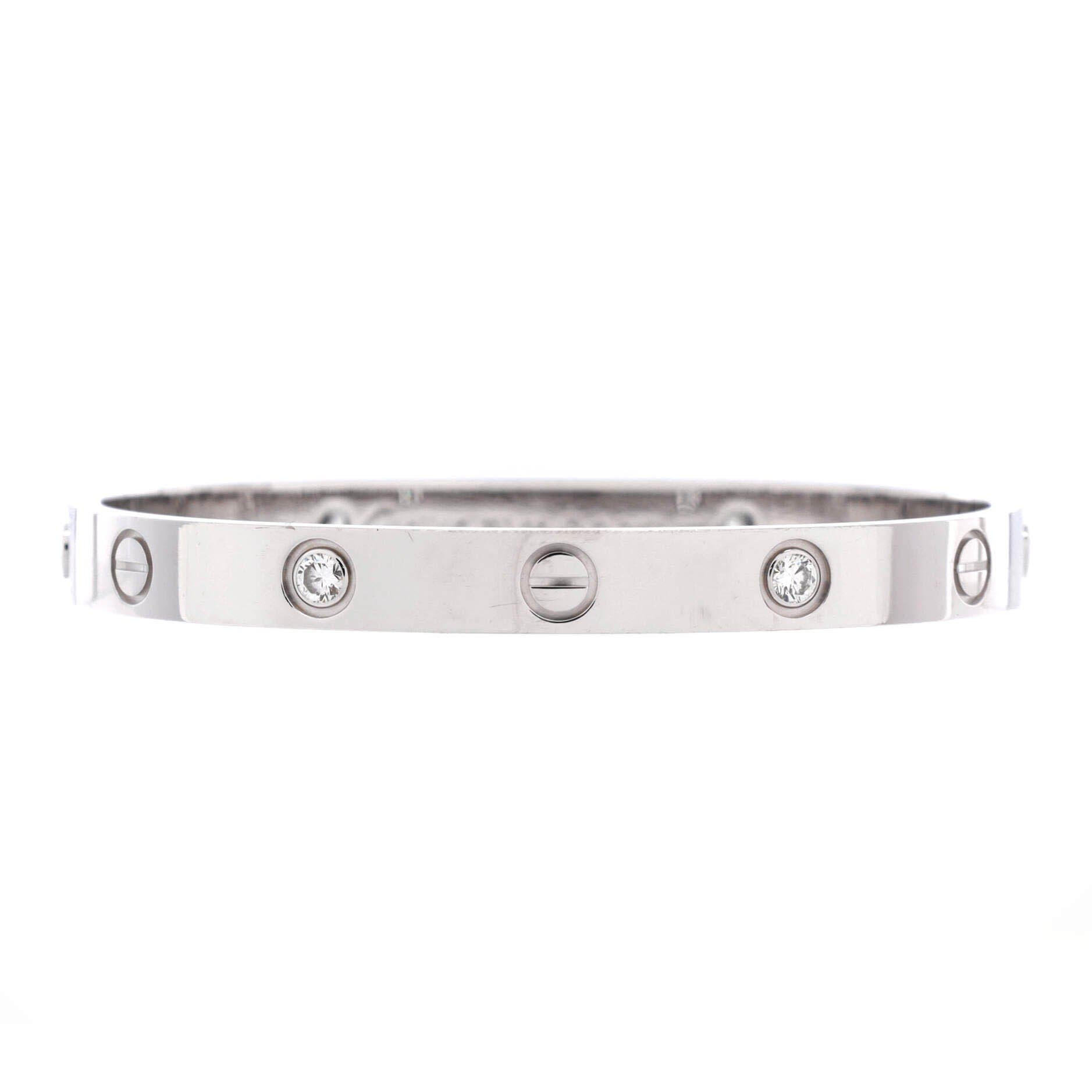 Love 4 Diamond Bracelet 18K White Gold and Diamonds, Main, color, Metallic Gold