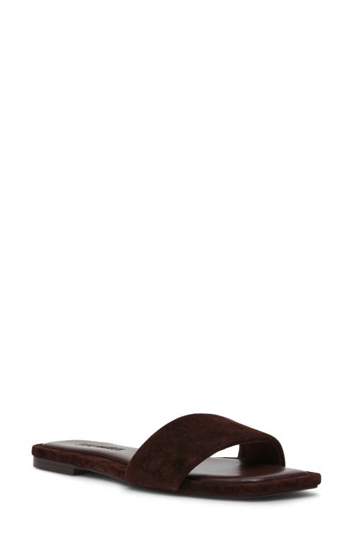 Steve Madden Lumina Slide Sandal In Brown Suede