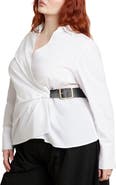 ELOQUII Belted Button Up Shirt