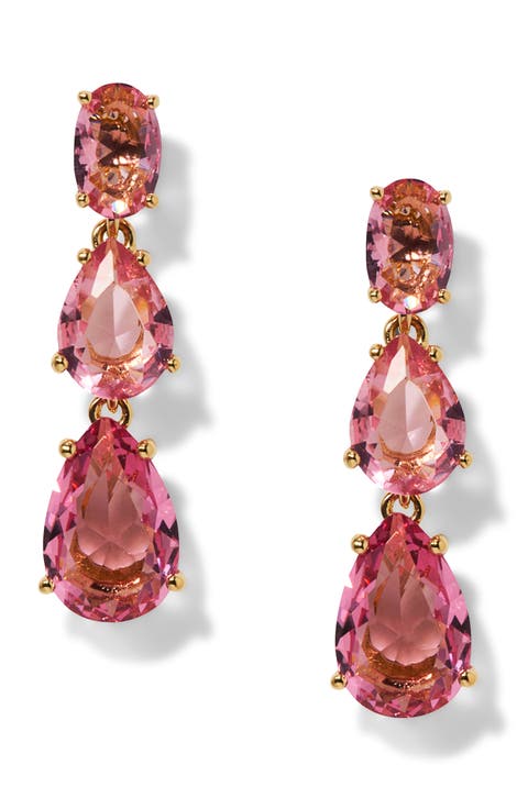 Natural Beauty Crystal Linear Drop Earrings