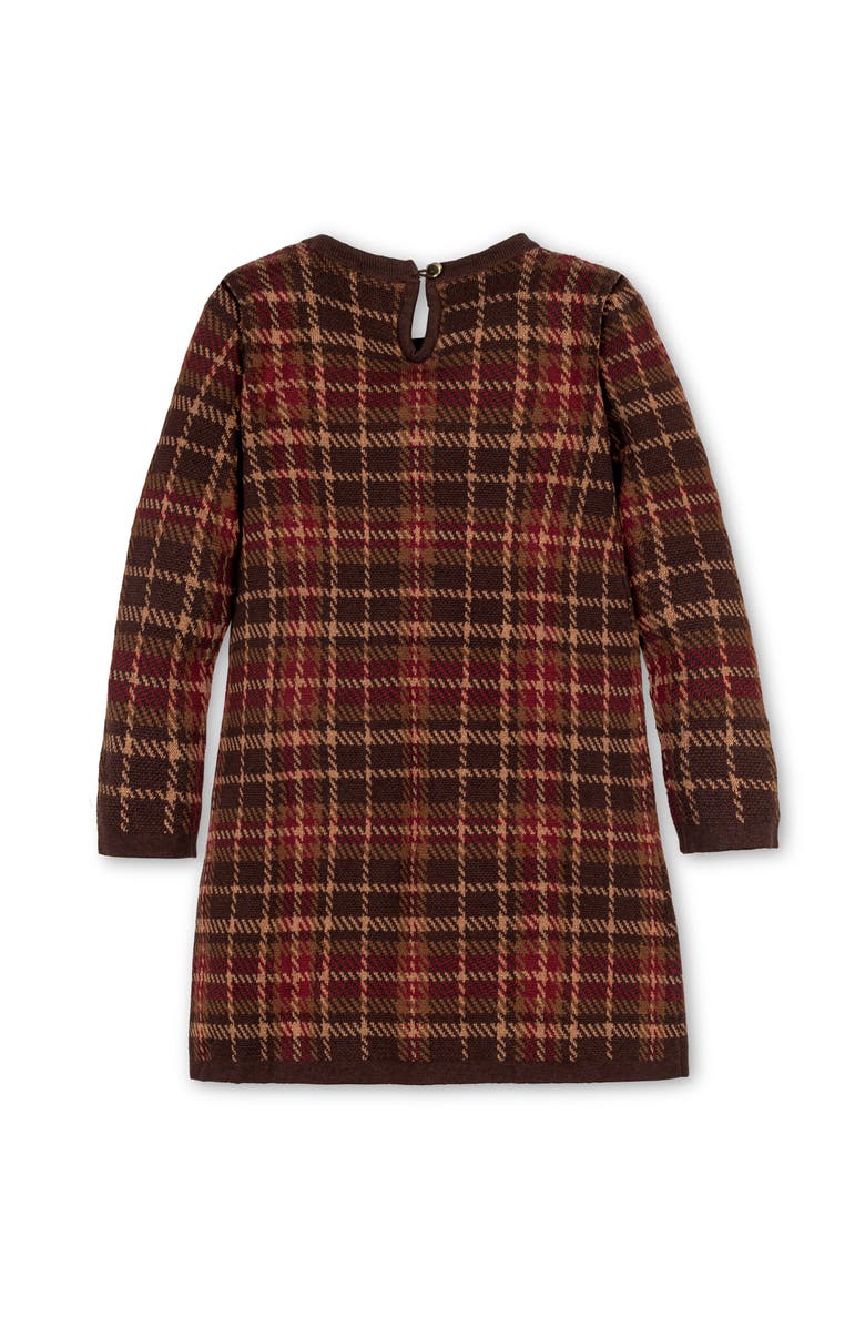 Hope & Henry Kids' Organic Long Sleeve Bow Detail Tweed Sweater Dress, Alternate, color,