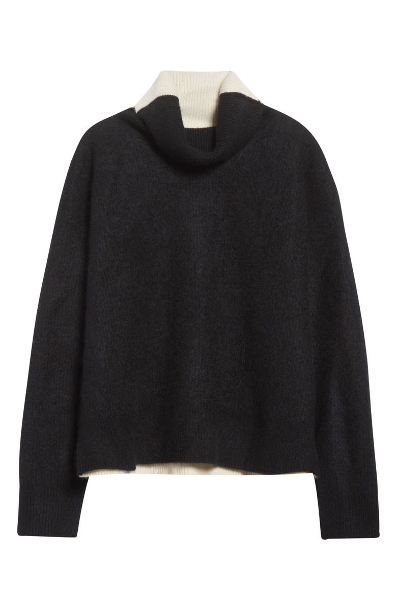 ZANKOV Junko Colorblock Merino Wool & Cashmere Sweater, Alternate, color, Black
