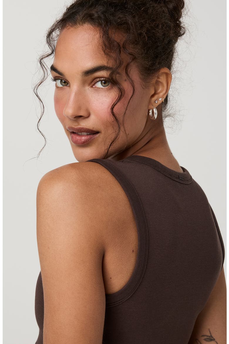 Everyday Cotton Stretch Tank, Alternate, color, FRENCH ROAST