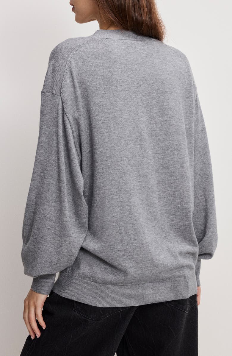 Good American Two Way Button-Up Cardigan, Alternate, color, Charcoal