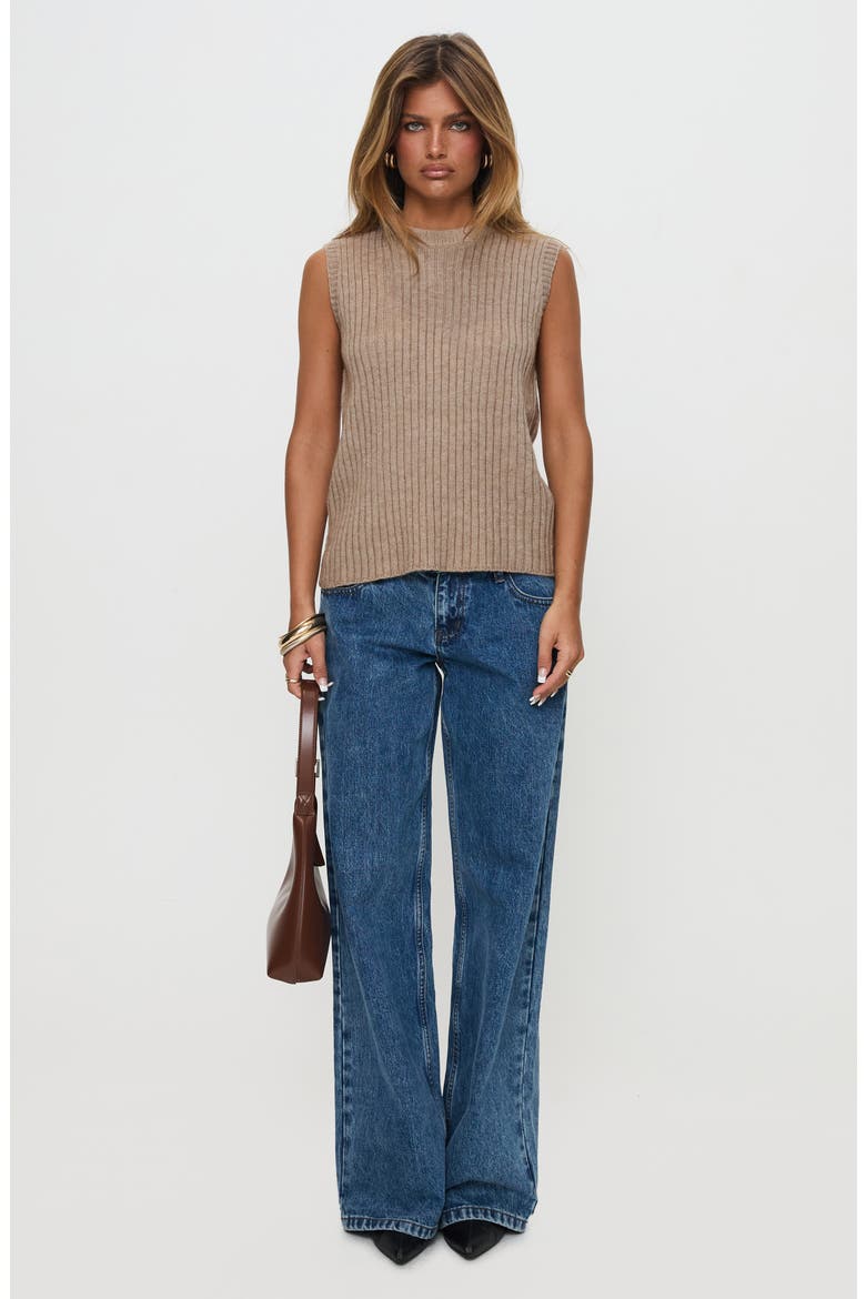 Jessabell Crewneck Sweater Tank, Alternate, color, MOCHA