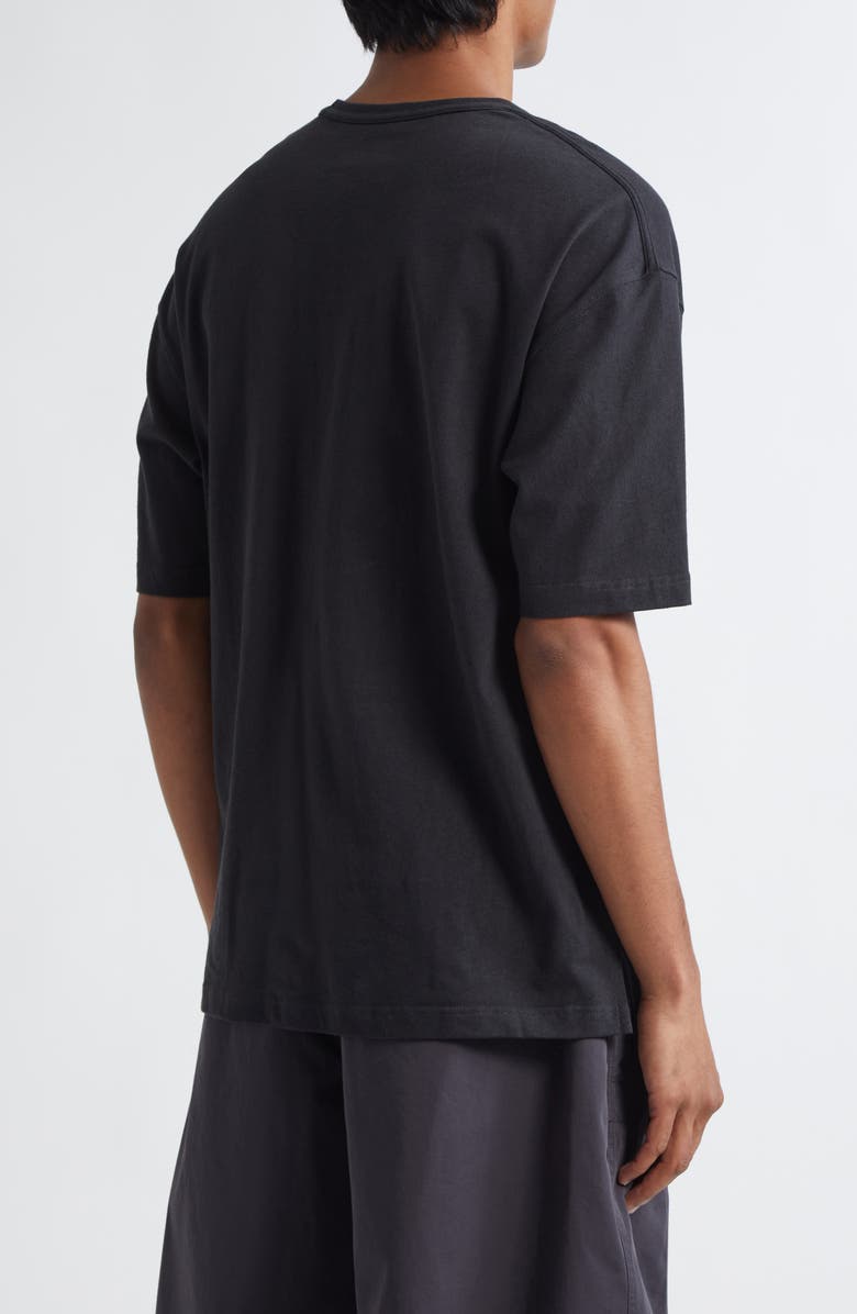 Lemaire Boxy Cotton & Linen T-Shirt, Alternate, color, Jet Black