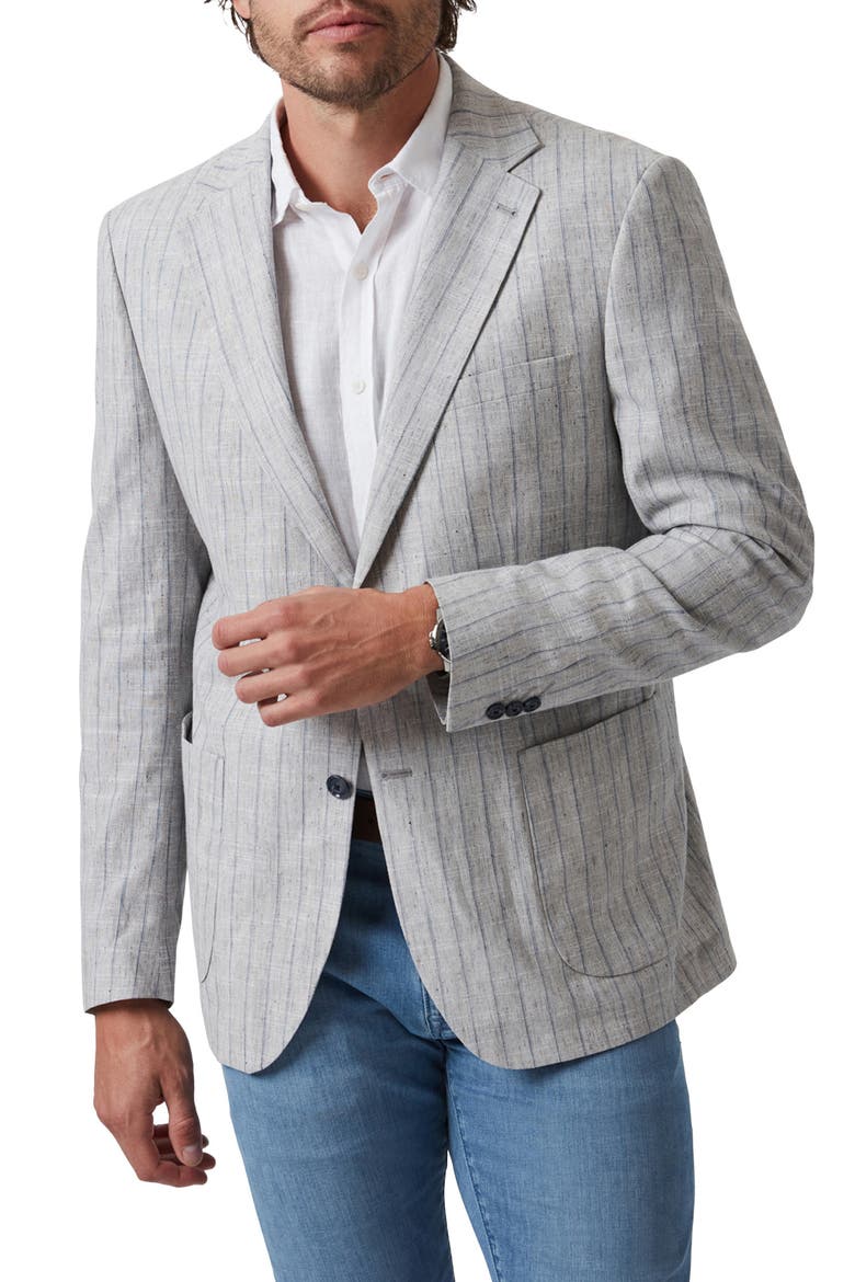 Matteo Check & Stripe Sport Coat, Main, color, GREY MELANGE